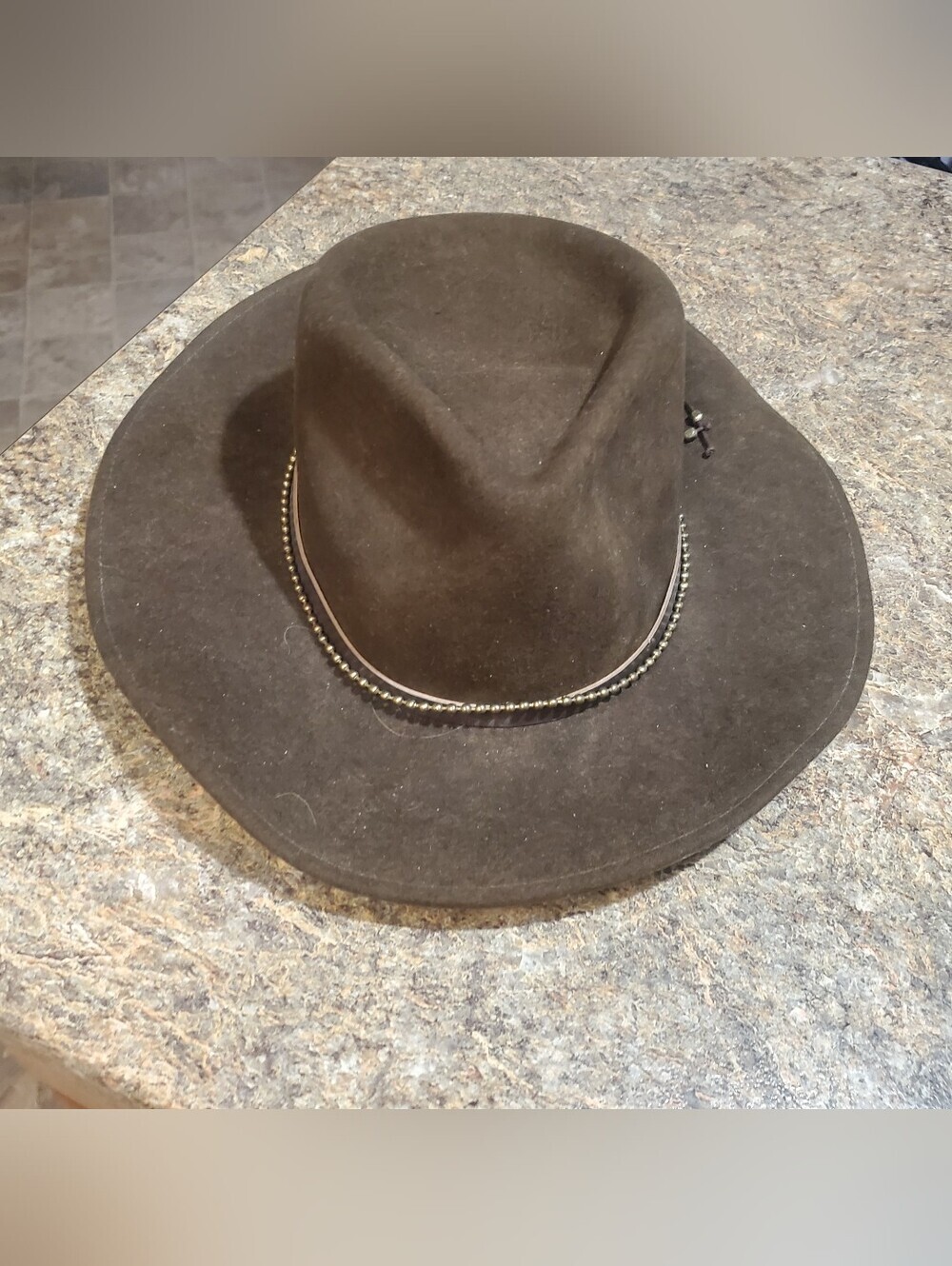 NIKKI BEACH WOOL COWBOY HAT. ONE SIZE.  CHOCOLATE BROWN